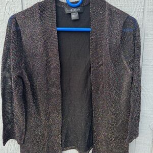 August Silk Women's Black Open Front Cardigan